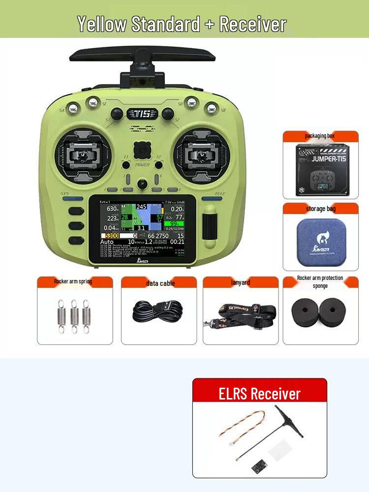 Цветной пульт Jumper T15 для FPV дронов дальнего действия с датчиками Холла 2.4G