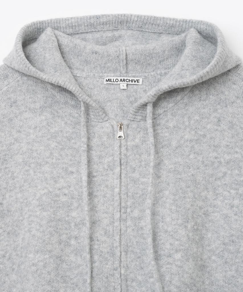 MILLO ARCHIVE Roang Knit Zip-Up Hoodie [Melange White]
