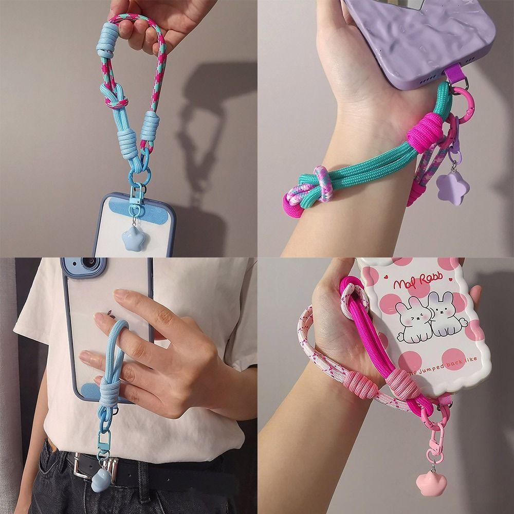 Ремешок на запястье, шнурок для телефона, регулируемый мобильный аксессуар, тканый ремешок для большого пальца для путешествий на открытом воздухе