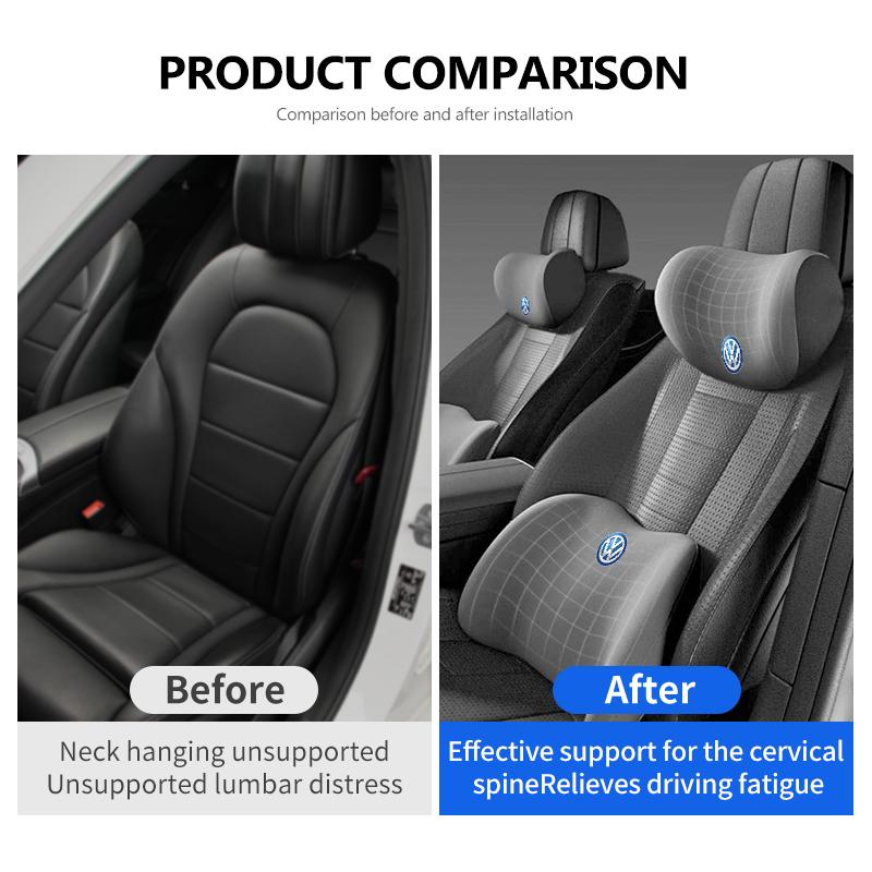For Volkswagen VW Car Headrest Lumbar Support Neckpillow Waist Elastic Cushion Passat Golf 4 5 6 Tiguan Polo Scirocco Jetta CC zg6