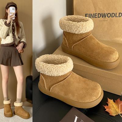 Женские зимние легкие теплые дутые сноубутсы на толстой подошве, нескользящие, износостойкие, повседневные кроссовки, хлопковые ботинки