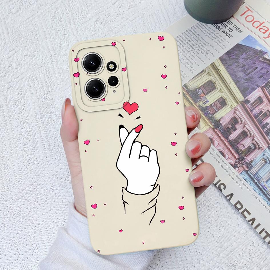 Для Xiaomi Redmi Note 8 9 10 11 12 Pro Plus Note 10S 11S 12S 4G чехлы для телефонов Мягкий квадратный защитный силиконовый чехол с сердечком для Redmi Fundas, бампер