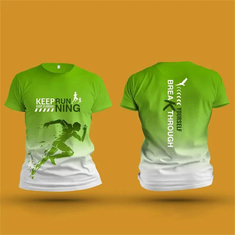 Мужская футболка для фитнеса и бега на открытом воздухе, спортивные футболки, новые летние повседневные женские топы с короткими рукавами, модные топы в стиле Харадзюку с 3D-градиентом