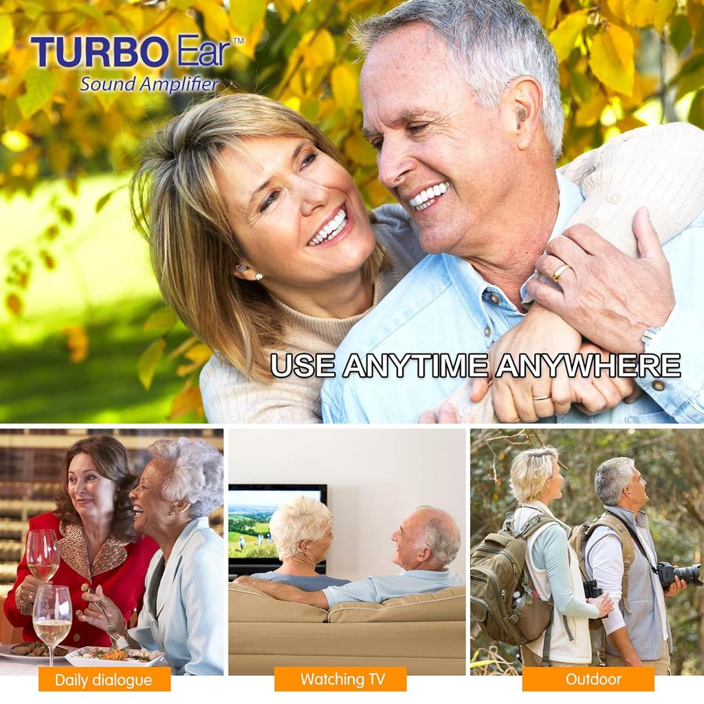 Rechargeable Hearing Aid Sound Amplifier Small & Invisible Mini Device Noise Reduction Enhance Sound for Seniors & Elderly Adults