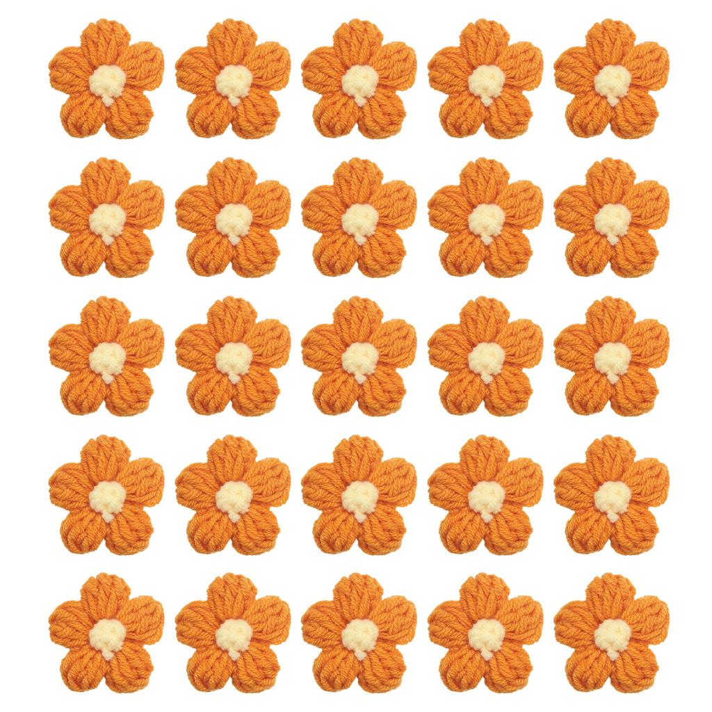 36pcs Crochet Flowers Applique Flowers for Craft Sewing Crochet Flowers Bouquet DIY Hair Clothes Party Craft Christmas Decor