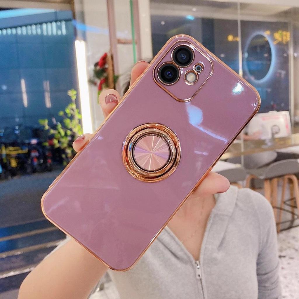 Чехол с магнитным кольцом и гальваническим покрытием для iPhone 11/12/13 Pro/14/15/XR/XS Max