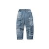 Li Ning Sports Fashion Series Pattern Print Drawstring Cuffed Woven Denim Pants Men Pants Hometown-Blue AJER005-1