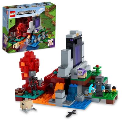 LEGO Minecraft Разрушенный портал Подарок 21172 Игрушечные блоки Рождественский подарок Подарок на день рождения Видеоигра Мальчики Девочки Возраст 8 лет и старше