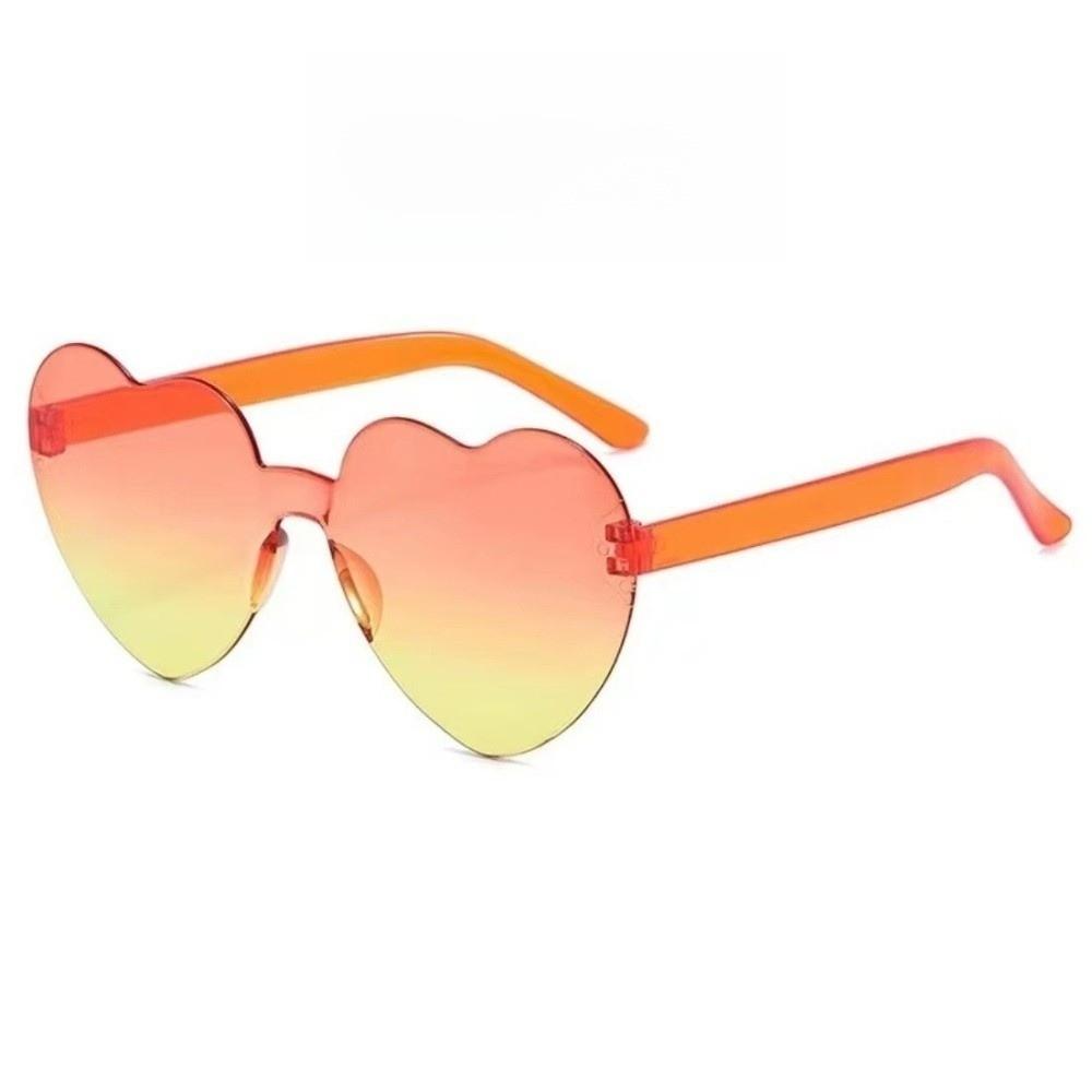 Trendy Love Heart Shape Sunglasses UV Protection Colorful Gradient Sunglasses Women