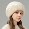 New Small Fragrant Mink Hair with Knitted Fur Hat Women's Autumn and Winter Versatile Warm Face Small Travel Bag Hat