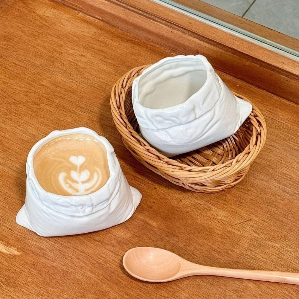 Large-caliber Bag-shaped Cup Heat-resistant Cloth Bag Mug Novelty Tea Cup  Home Gathering