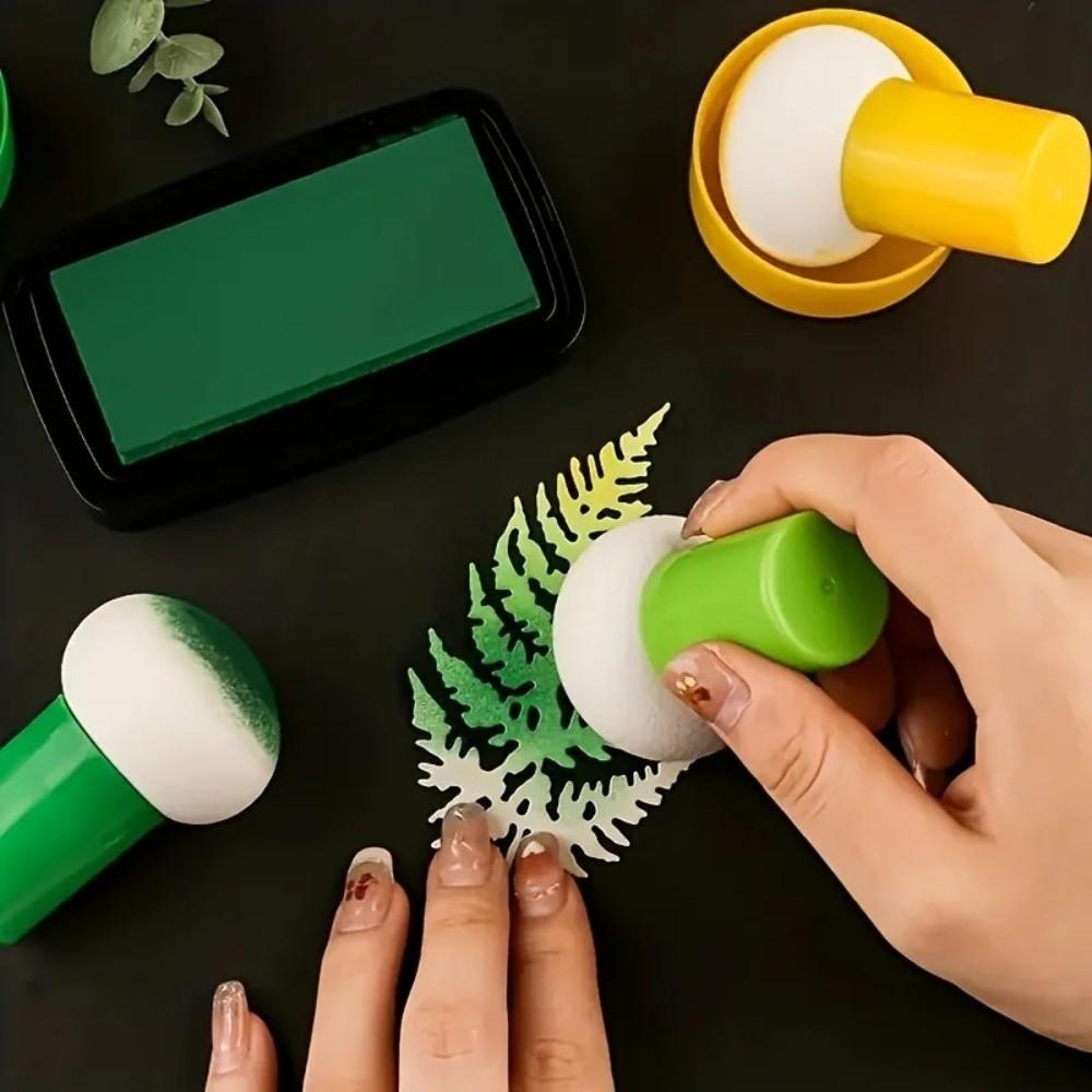 6 шт. Аппликатор для чернил Губка-тыква для влажного и сухого нанесения с ручками Инструмент для изготовления открыток Для скрапбукинга