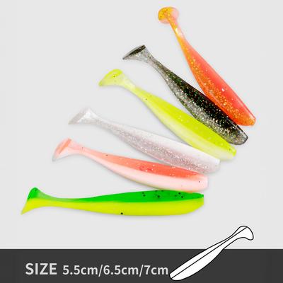 20 шт. 5,5/6,5/7 см Большая рыболовная приманка Червь Силикон Easy Shiner Шед Т-хвост Мягкая приманка Лед Воблер Свимбейт Песка Басс Щука Зима
