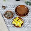 3PCS Japanese Jujube Wood Original Wood Grain Melon Fruit Dish Fruit Nut Snack Snack Wood Dish Round Wooden Plate Family Gathering Tableware
