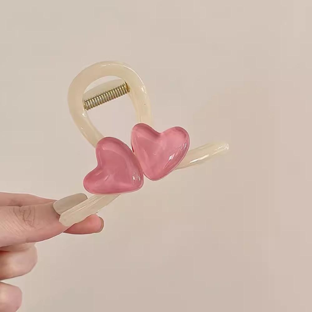 Headwear Heart Shark Clip Korean Style Resin Shark Clip Hair Accessories Love Hair Claw  Festival
