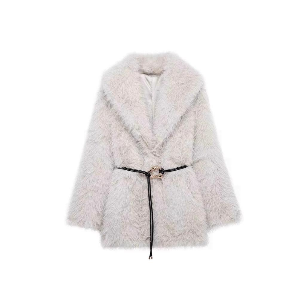Winter Medium And Long Imitation Fur Coat Women'S Large Size Elegant Warm Coat
