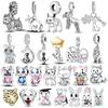 Copper Animals Series Charms Beads Dog Cat Pets Fit Original Bracelet Diy Lovely Pendants For Woman Jewelry