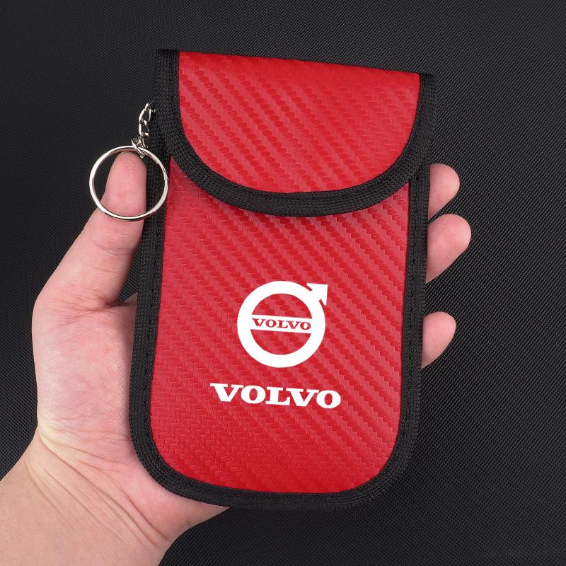 Car Key Case Signal Blocker Bag Car RFID Shielding Pocket Anti-Theft Pouch For Volvo V60 V40 XC90 XC40 S60 C30 V70 AWD Olestar