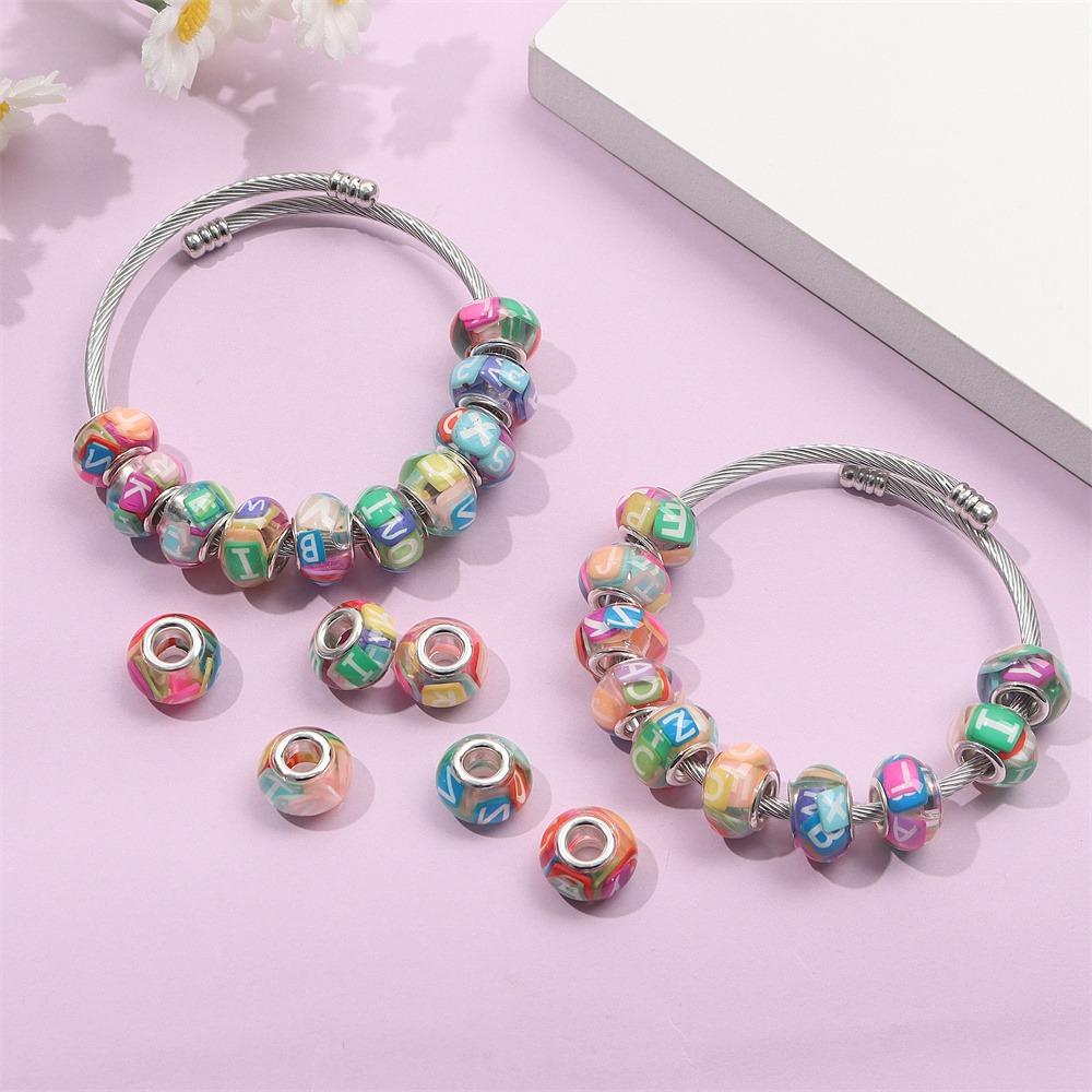 30/50/100 шт. Бусины с большими отверстиями в виде букв, европейские бусины для мастеров, бусины с большими отверстиями, сделай сам, ювелирные изделия, браслеты, ожерелья, серьги, изготовление ювелирных изделий