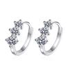 Trendy 0.72ct D Color VVS1 Moissanite Clip Earrings for Women White Gold Plated 925 Sterling Silver Circle Earrings Girls Gift