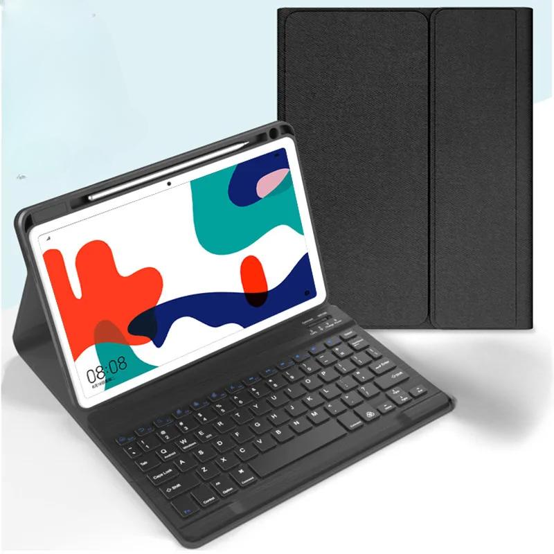Чехол с клавиатурой Bluetooth для Huawei Matepad T10S T10 Pro 10,8 Matepad 10,4 11 M6 10,8 11 2023, кожаный держатель для карандашей, силиконовый противоударный чехол