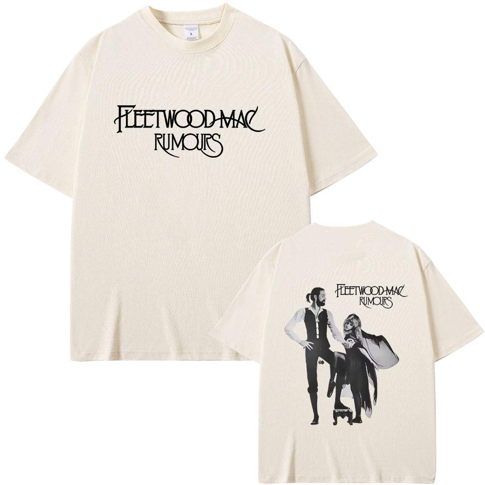 Rock Band Fleetwood Mac Rumours Album Print Tshirt Retro Stevie Nicks Graphic T Shirts Unisex Women Casual Cotton Vintage Tshirts