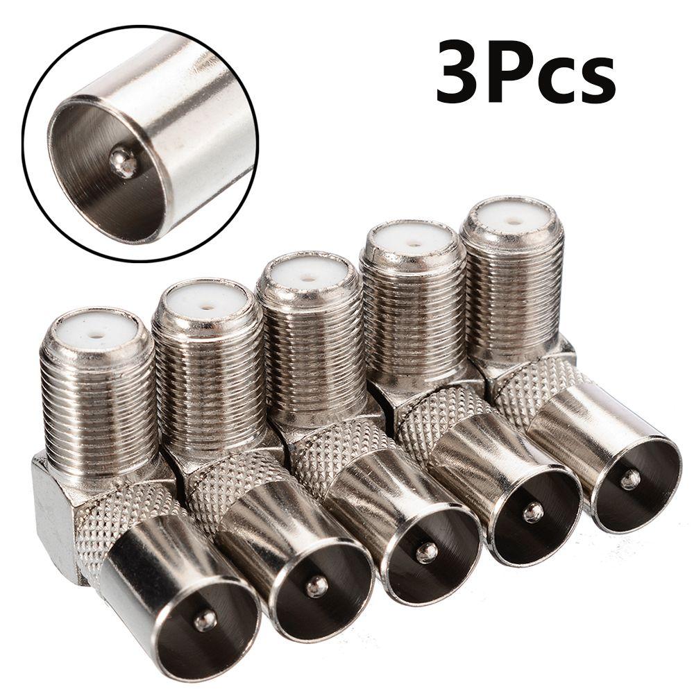 90 Degree Antenna Right Angled Satellite Coax Connectors Aerial Male Adapter F Female To TV Male