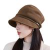 New duck tongue bucket hat women's autumn and winter versatile stacking hat showing face small hat casual elegant winter cold hat
