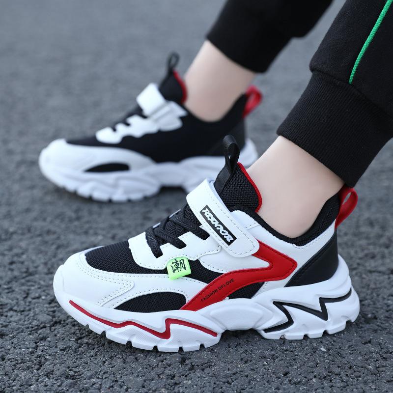 18938 New Mesh Medium and Older Children's Sports Shoes Are Lightweight, Primary School Children Run, Spring Boys Soft Bottom Breathable