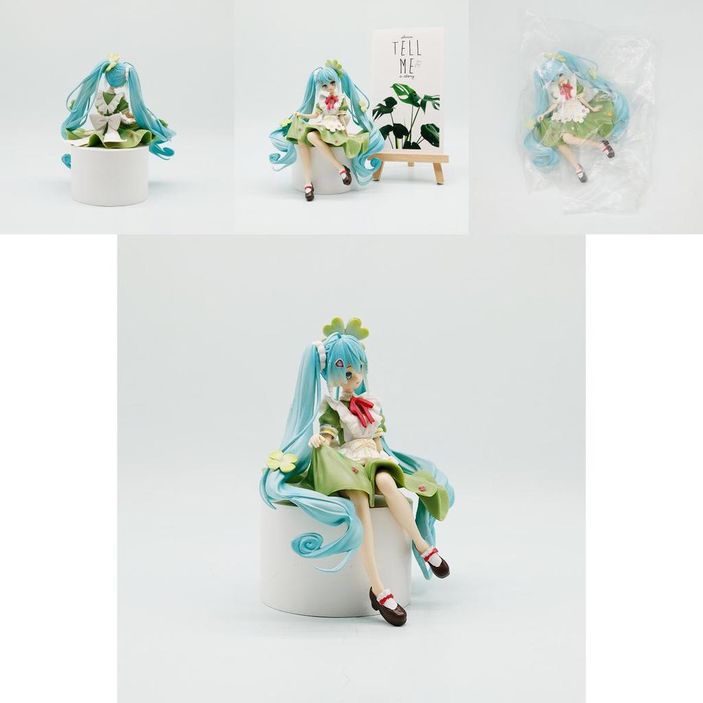 Hatsune Miku Pvc Model Ornament With Four Leaf Clover Style For Desk Decor And Gift Idea