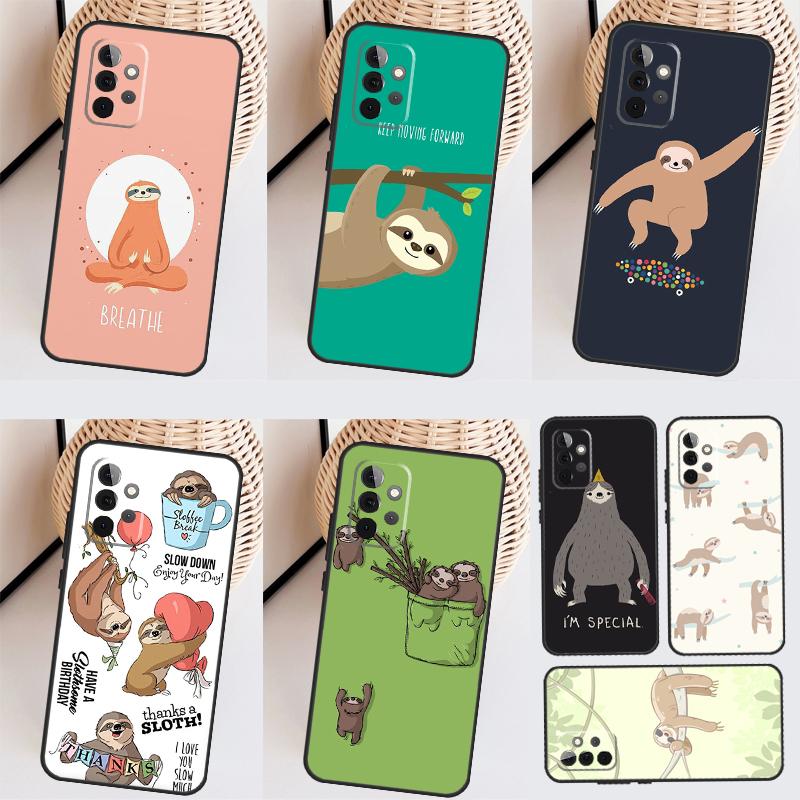 Забавный Милый Чехол со Ленивцами Для Samsung Galaxy A14 A24 A34 A54 A51 A71 A13 A23 A33 A53 A73 A12 A22 A32 A52 Чехол