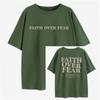 Faith Over Fear Christian Oversized T-Shirt The Lord Is On My Side Loose Tee Women Trendy Casual Cotton Aesthetic Top