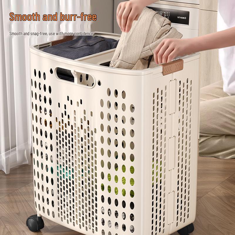 Складная корзина для белья большой вместимости в стиле шкива с перегородкой