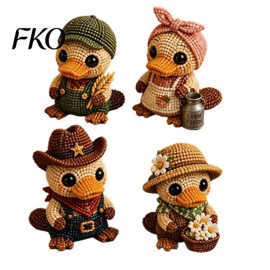 Hand-stringing Bead Kit 3D Beaded Platypus DIY Kit, Tiny Animal Crafting Set, Making Beginner Beading Set for Adults, Creative Decoration, Birthday