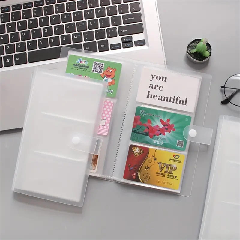 Cards Album Paper Craft Leather Card Holder Books Credit Card Container Collection Book Case