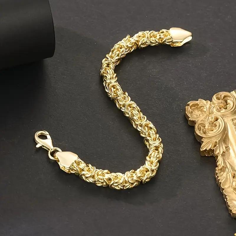 Хороший браслет с застежкой-клешней лобстера, ручная работа, Италия - сложный плетеный дизайн, идеальный подарок на день рождения или праздник, ажурный узор, роскошный золотой