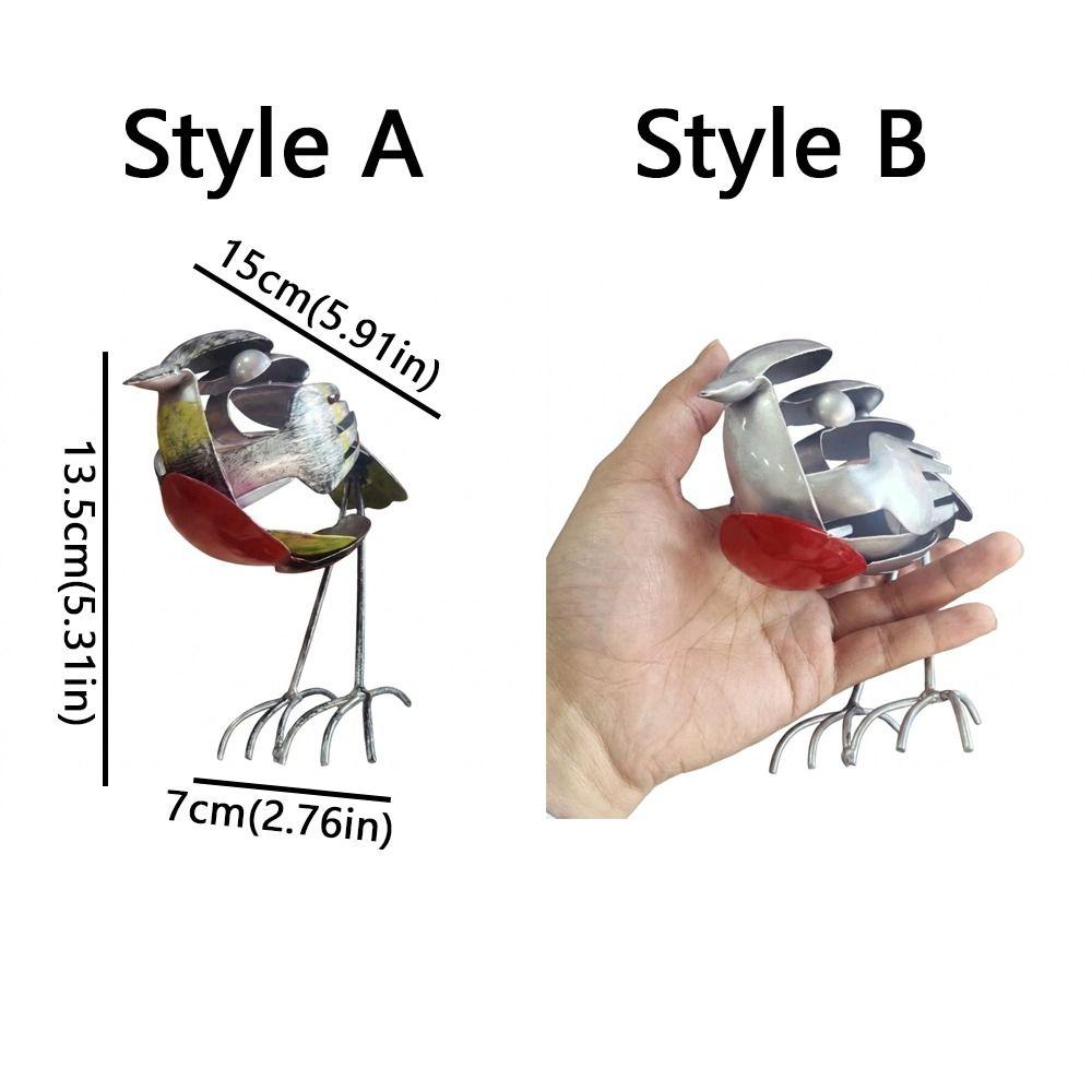 Eco-friendly Scrap Metal Bird Statue Handmade Recycled Bird Ornament Desk Decor