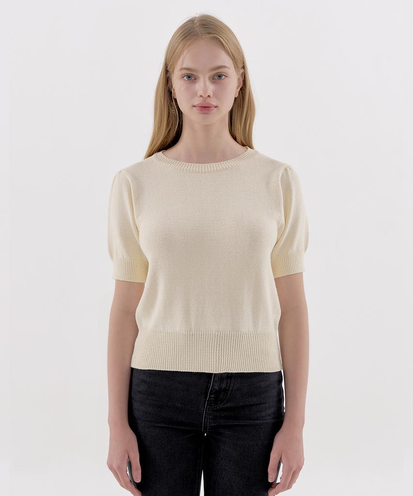 C CLOVER Cool Summer Short Sleeve Knit Ivory