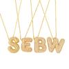Gold Color 26 Letters Necklace Alphabet Women Sweater Chain A-Z Letter Clavicle Chain  Ladies