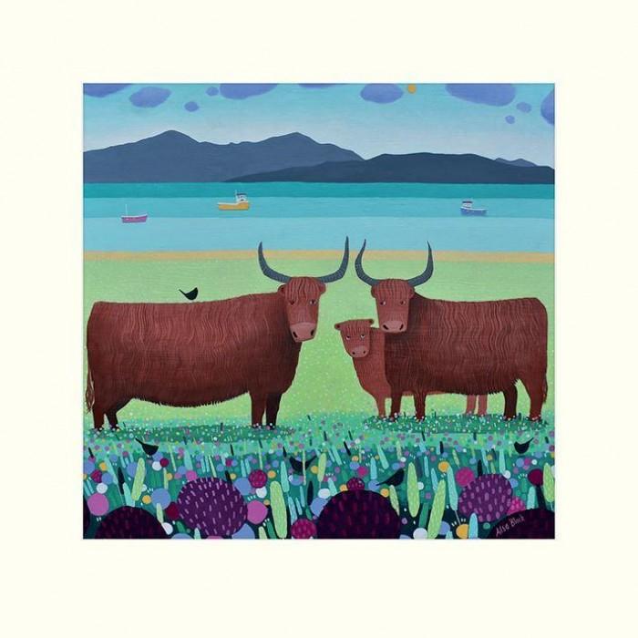 Ailsa Черные длинношерстные принт