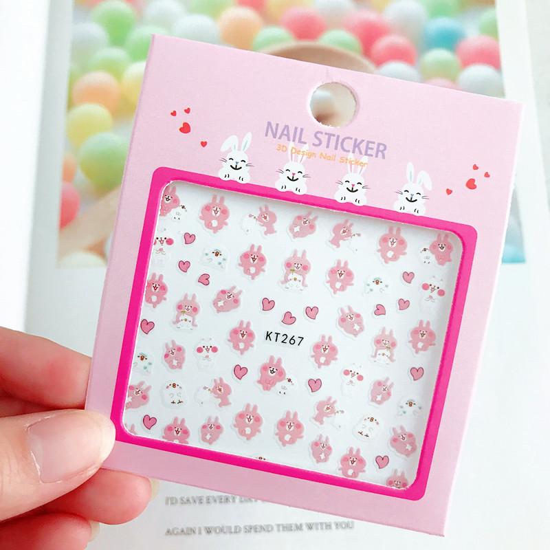 Милые наклейки для дизайна ногтей в японском и корейском стиле для девочек: Самоклеящиеся наклейки для татуировок своими руками