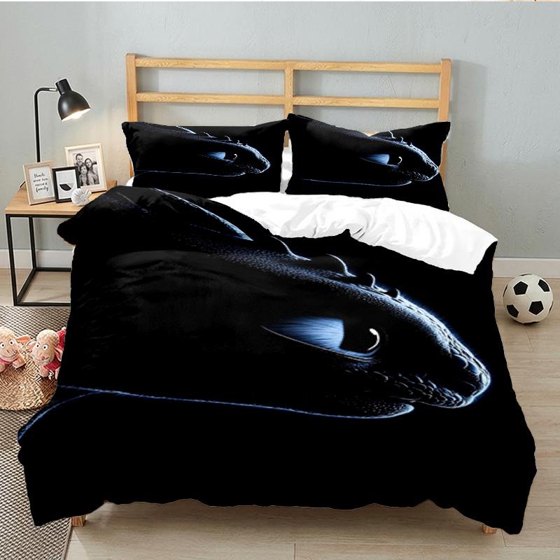 Dragon Taming 3PCS Bedding set,Ideal for 1pc Duvet Cover And 2pcs Pillowcases Perfect for Fan gift,Ideal for Bedroom, Dormitory