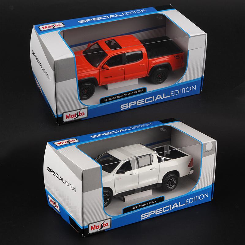 RE33Maisto 1:27 Toyota Pickup Truck Alloy Car Model Hilux Tacoma TRD Pro Die Cast Sports Diecast Vehicles Toy