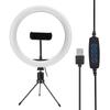 10 Inch USB Desktop Fill Light LED Ring Light with Triangular Bracket for Live Broadcast