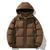 Unisex Thick Winter Hooded Puffer Jacket Cotton Fill Warm Coat Men Women Youth Solid Color