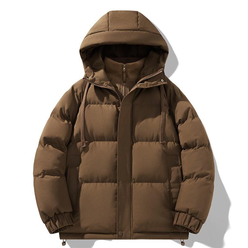 Unisex Thick Winter Hooded Puffer Jacket Cotton Fill Warm Coat Men Women Youth Solid Color
