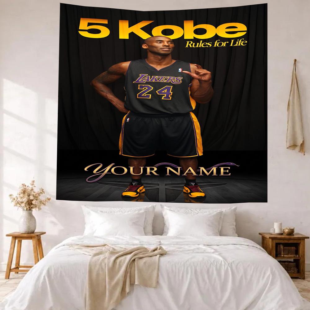 Kobe Custom Your Name Wall Decor Tapestry Art For Pet Memorial Birthdaywedding Party Backdrop Family Gift