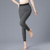 Unisex High-Waisted Thick Wool Pants: Warm Jacquard Knit Base Layer for Winter