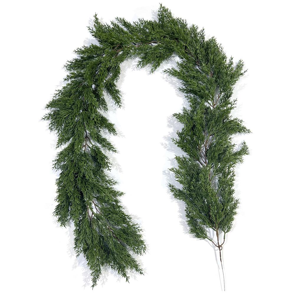 1.8 Meters Plastic Pine And Cypress Rattan Green Wedding Christmas Day Decoration Simulation Rattan Pine Needles Fake Plant Wall Hanging