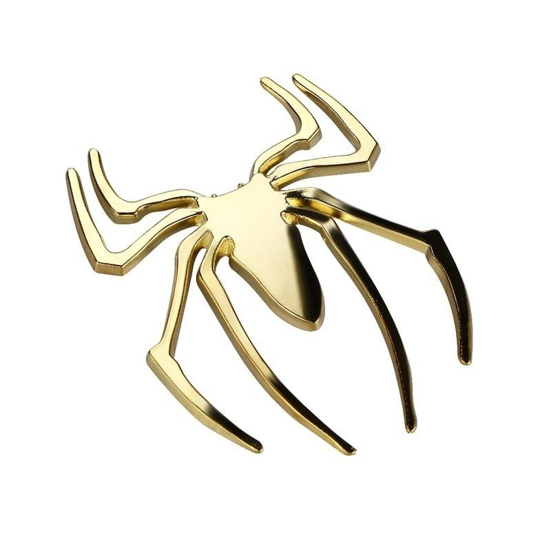3D наклейки для автомобиля, металлическая эмблема в форме паука, хромированная 3D наклейка на двигатель автомобиля, грузовика
